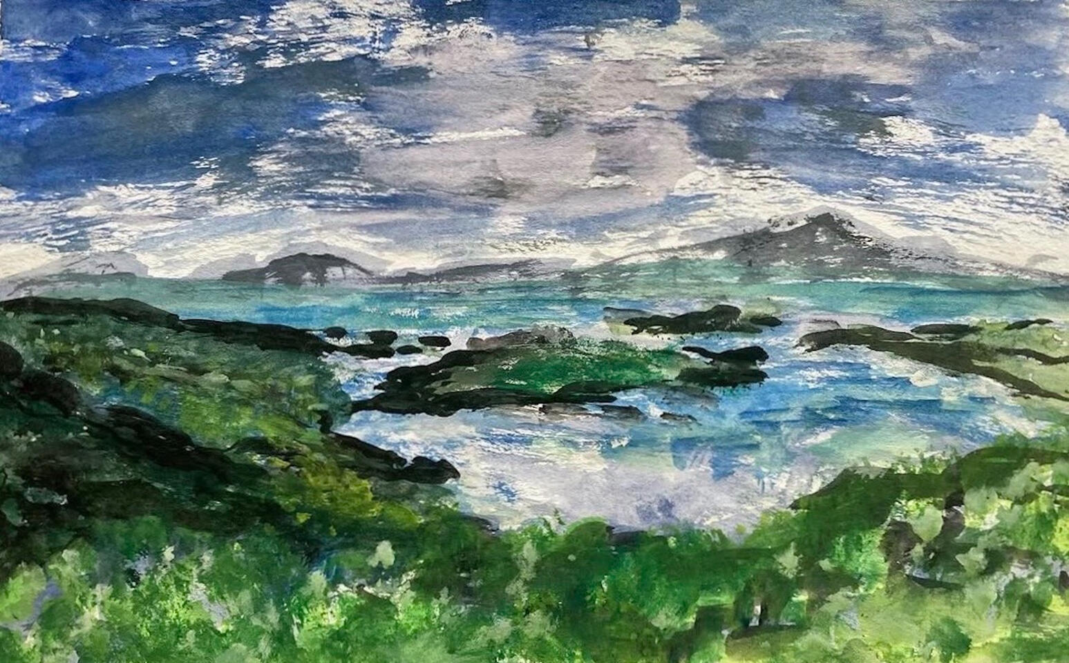 "Height of Land" Gouache on Paper 8 x 10 (Matted to 4 x 6)
