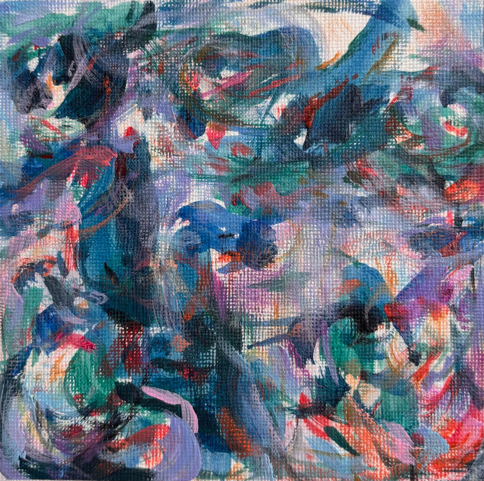 "Soul Flight" Acrylic on Paper 6 x 6