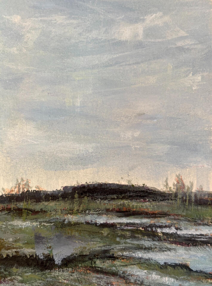 "Scarborough Marsh" Acrylic on Paper 5.5 x 8.5 (GIFTED)
